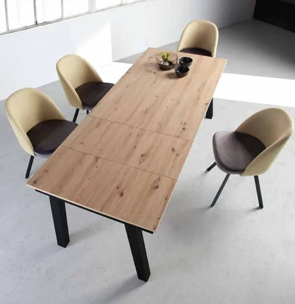 Mesa de comedor extensible metal y melamina - Imagen 3