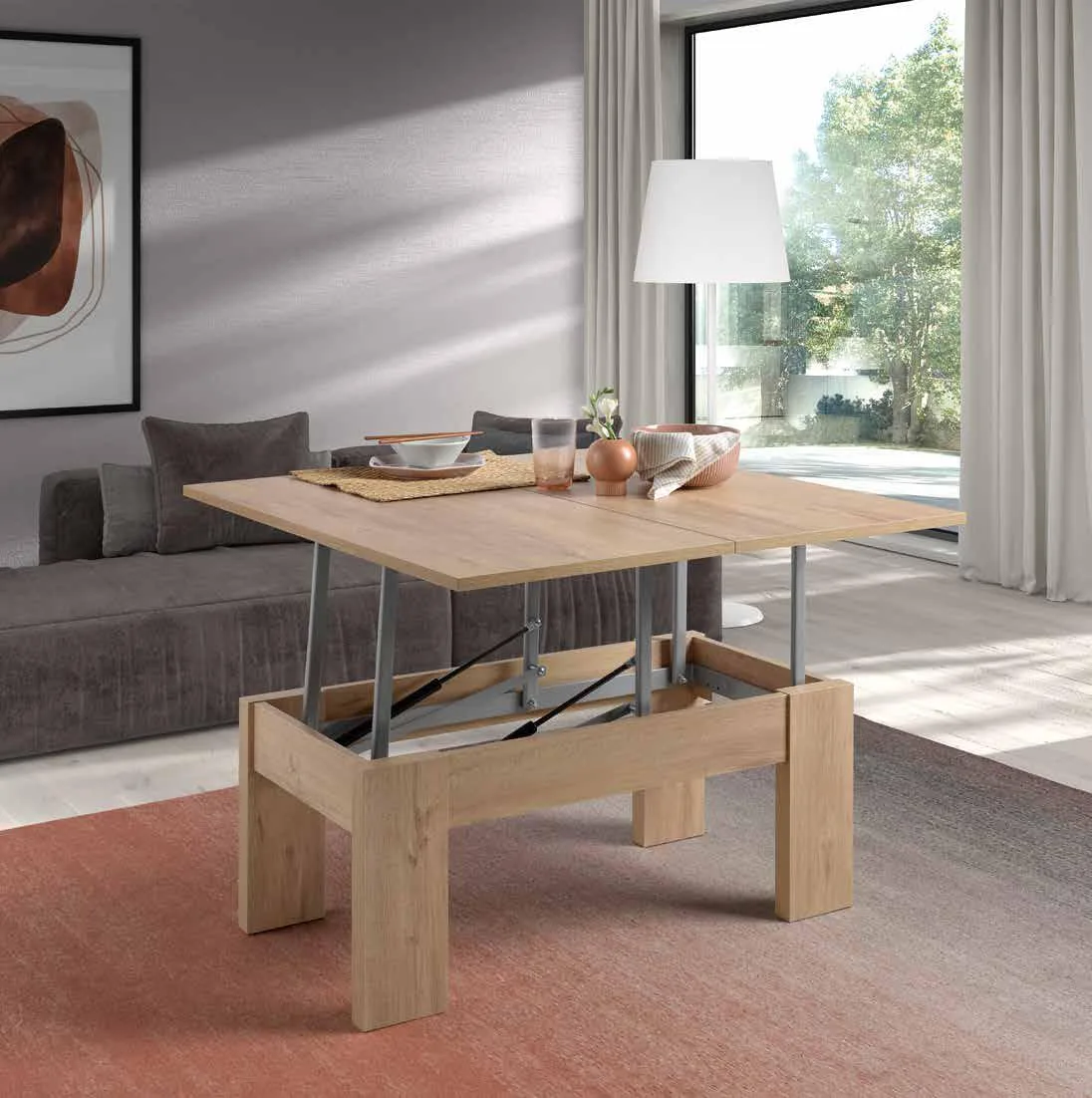 Mesa de centro convertible en comedor