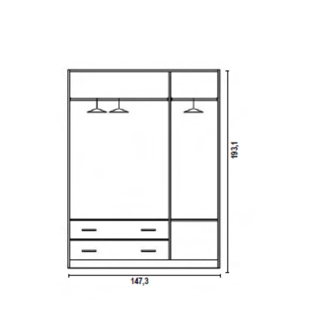 Armario 3 puertas blanco o cambrian - Imagen 2